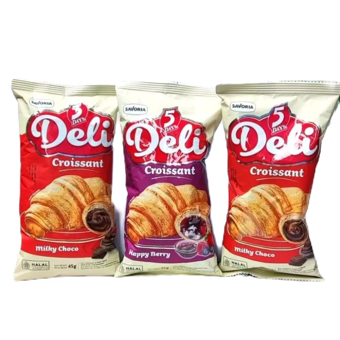 Roti Deli Croissant 5 day paket 5 pcs milky choco dan berry lezat Coklat