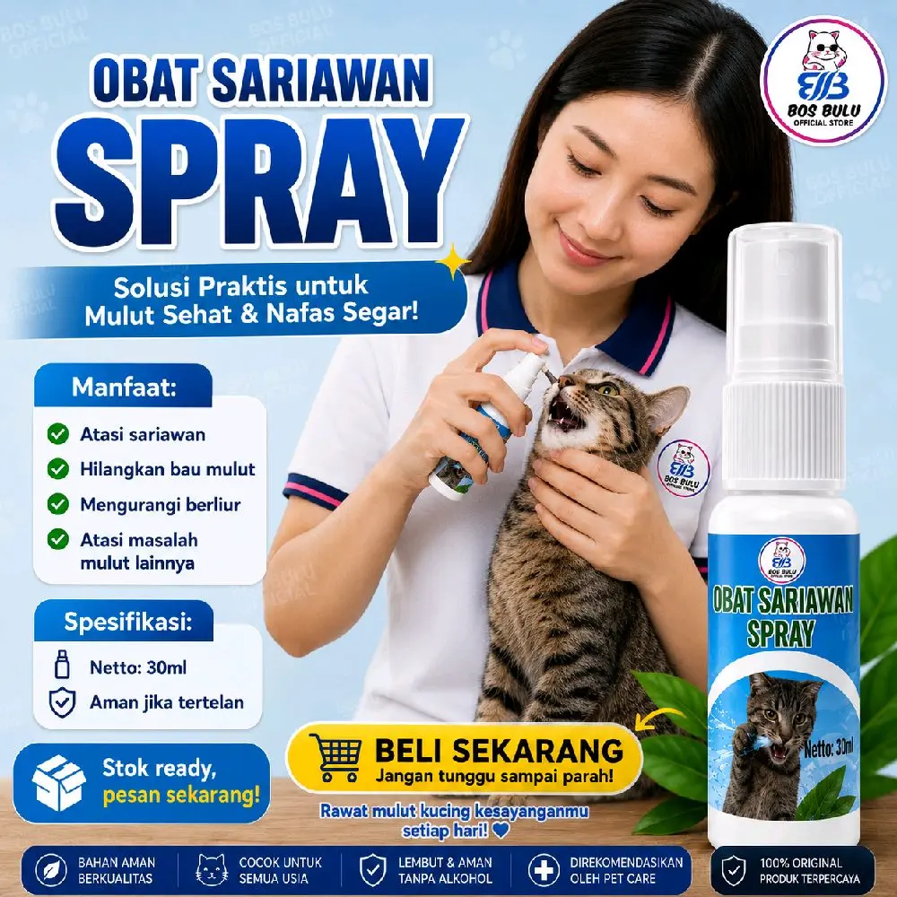 obat sariawan bau mulut spray 30ml kucing