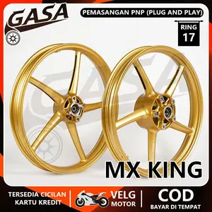 VELG BIKINGBOY PALANG Sanca RING 17 Untuk Jupiter MX King, Vixion New/Nvl/Nva, R15 Old V1 V2, Exciter 150 (LC150), Y15/Y15ZR Velg Racing Ukuran Set d/b 160*17 PNP TANPA MODIF Warna Emas / Gold