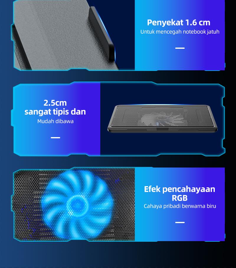 YLV Cooling Pad RGB Light Laptop Kipas Laptop Cooling Pad Pendingin Laptop Silent - M19 For Gaming Laptops Computer 10-14 Inci. YLV Cooling Pad RGB Light Laptop Kipas Laptop Cooling Pad Pendingin Laptop Silent - M19 For Gaming Laptops Computer 10-14 Inci.