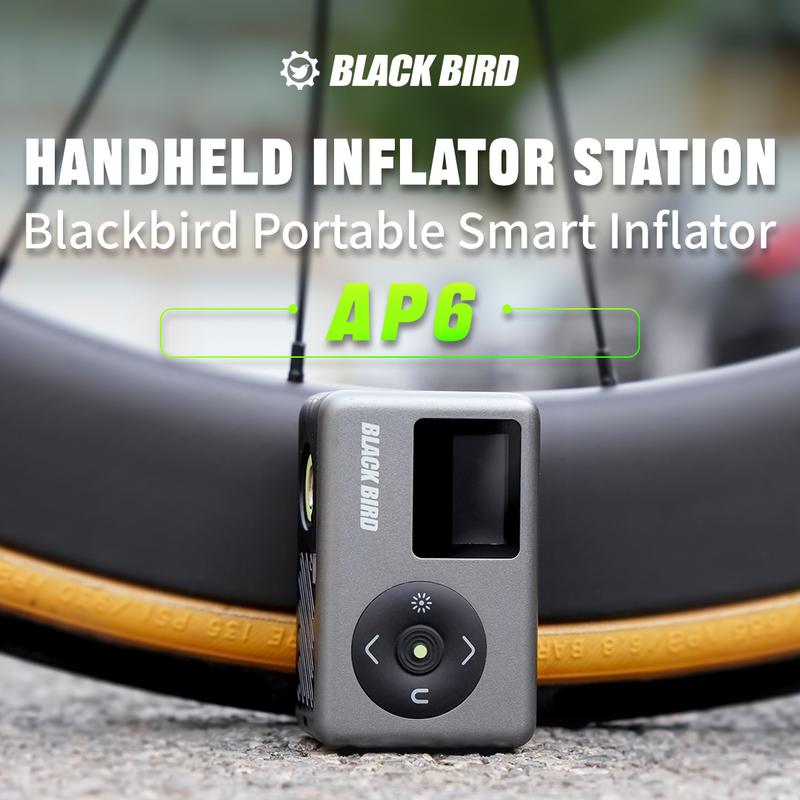 BLACK BIRD Bơm không khí mini không dây Blackbird AP6 Điện áp suất cao Cầm Tay Bơm không khí Thích hợp cho xe đạp và xe đạp đường trường màn hình HD hiển thị rõ ràng 