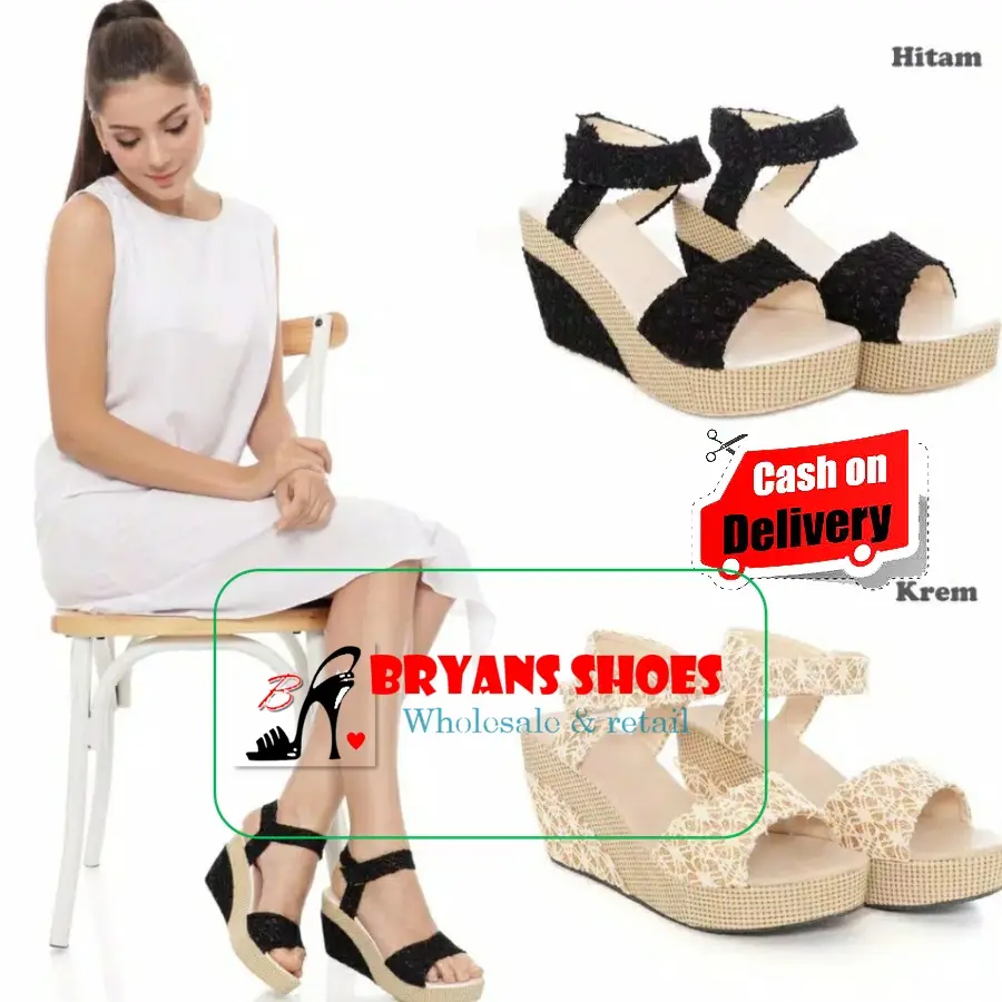 WEDGES WANITA BRUKAT SEPATU SANDAL WANITA MURAH WEDGES BRUKAT ON29 Sendal
