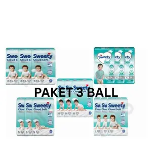 PROMO POPOK MURAH!!! Sweety Silver Pants 3 Ball All Size S M L XL Popok Bayi Original