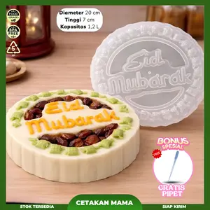 Cetakan Eid Mubarak Idul Fitri Kue Bolu Kukus Puding Jelly 20 cm Plastik Premium 1,2 Liter Loyang Agar Ager Nasi Tumpeng