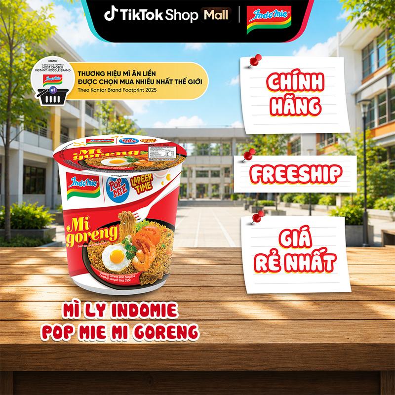 Mì ly Indomie Pop Mie Mi Goreng 80g x Thùng 12 ly