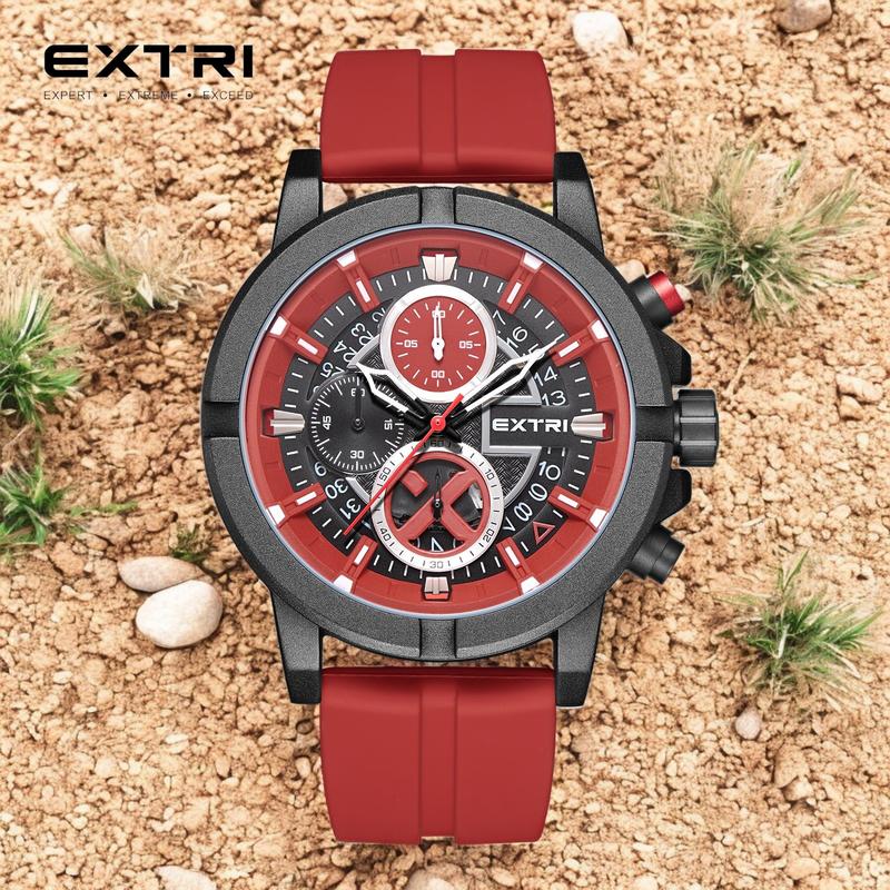 EXTRI MEN'S X6064 WATCH SILICONE STRAP PREMIUM DESIGN FASHIONABLE ...