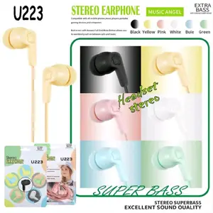 Music Angel U223 Handsfree Earbud Headset Earphone Pastel Macaron Sporty Headphone Bass Wire Stereo Super Bass Excellent Sound Quality