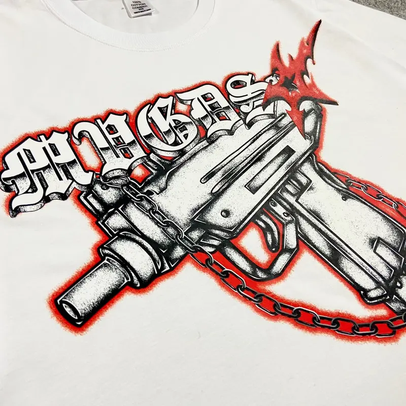 T-shirt kills guns putih / kaos punk / kaos skena / kaos band / kaos grafity 2