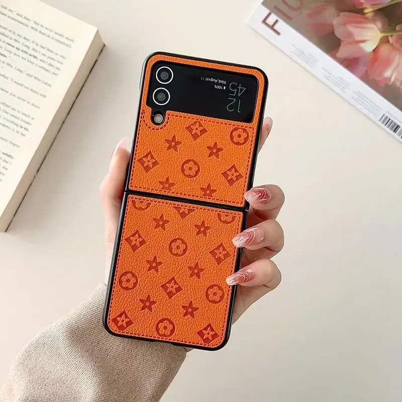 Luxury Samsung Zflip3/4 Folding Screen Phone Case Protective Cover F7110 Wrestling Flip5 Full Cover Wrestling Couple Protective pphone Case Accessories Leather Screen Protector
