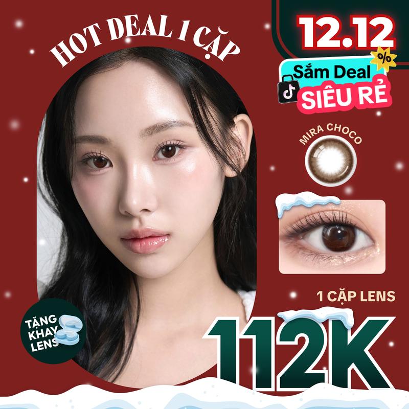   DEAL 112K  MIRA CHOCO - Lens Hàn Quốc EYEIYAGI nâu tự nhiên. 