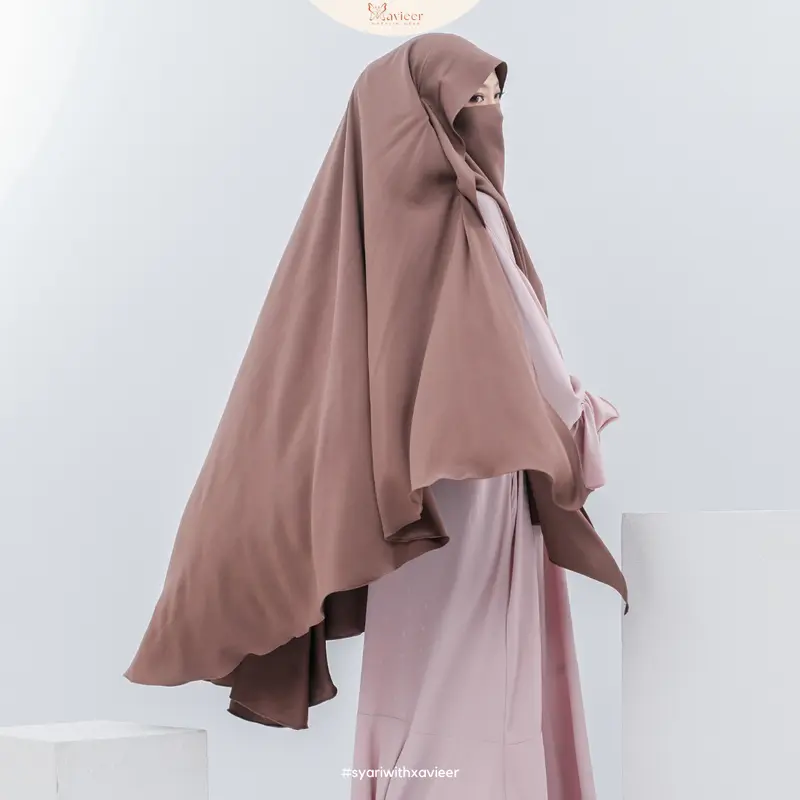 Xavieer - Sheeza French Khimar Poni Square Semi Oval Shelbya Exclusive Umrah Haji Polos Cadar 3