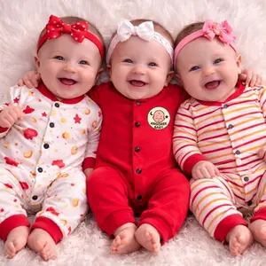 PROMO 3PCS Jumpsuit Bayi Pink Baby 0–12Bulan Lucu Banget & Lembut