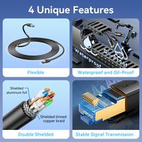 Gambar Vention Kabel LAN Cat6A RJ45 SFTP Industrial Drag Chain Gigabit Ethernet Ultra Flexible Patch Cable - IBT Black, 0.3 Meter dari Vention Authorized Store Kota Administrasi Jakarta Barat 5 Tokopedia