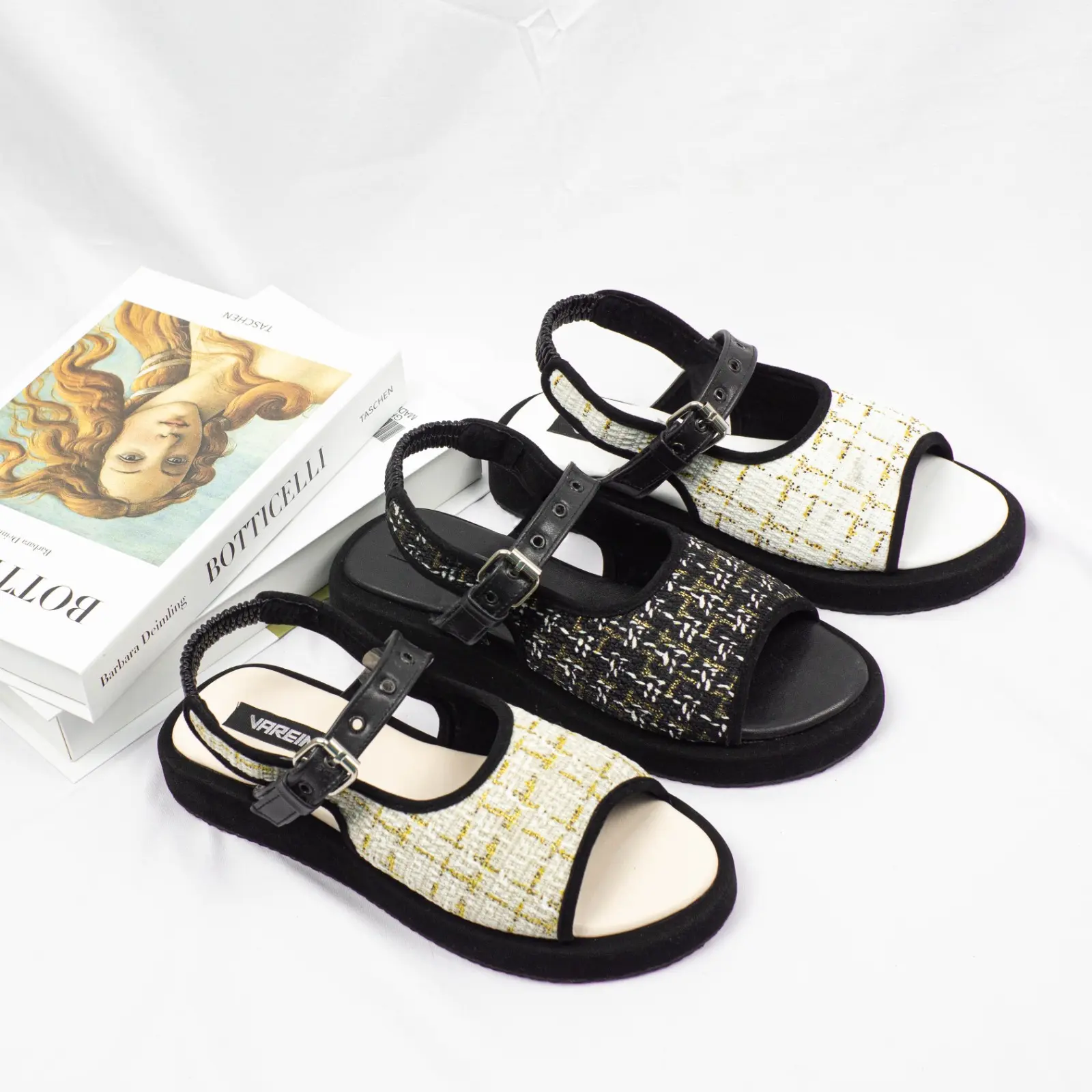 Vareina - LISA Sandal Wanita Platform Rajut Tali Belakang Cewek