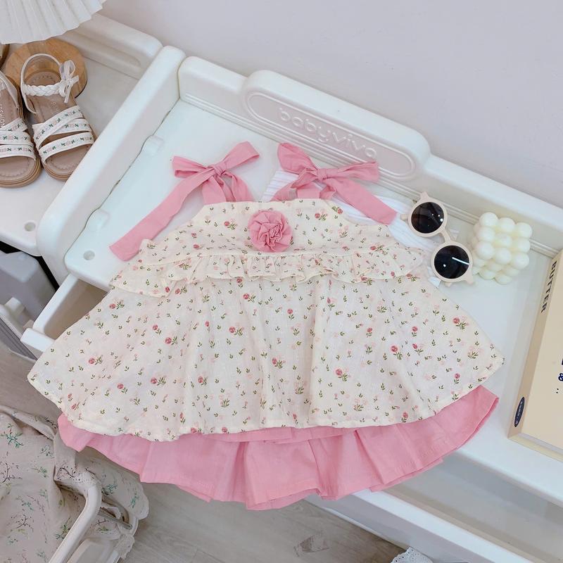 [Tiểu Yến KID] S1944-Quần áo hè bé gái đi học đi chơi, bộ 2 dây thô và quần váy xoè Tiểu Yến KID