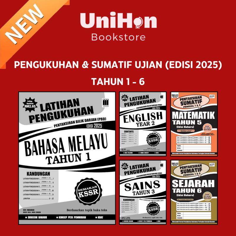 [UNIHON] VISION: LATIHAN PENGUKUHAN & SUMATIF UJIAN【Tahun 1 - Tahun 6】EDISI 2025 (Sesuai Pertengahan & Akhir Ujian) Buku