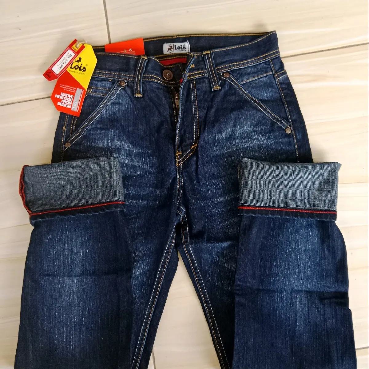 TERBARU CELANA LOIS PREMIUM, HANYA 2 WARNA ORIGINAL Jeans Biru Nyaman Denim Pria Panjang Keren Hitam Slim Cowok Slimfit Muda