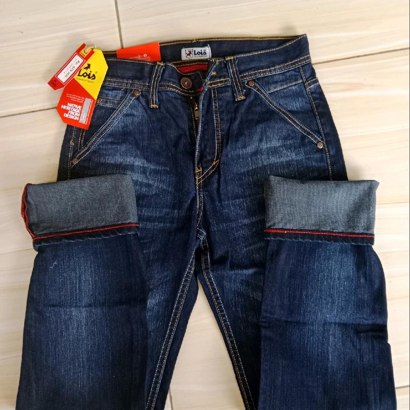 TERBARU CELANA LOIS PREMIUM, HANYA 2 WARNA ORIGINAL Jeans Biru Nyaman Denim Pria Panjang Keren Hitam Slim Cowok Slimfit Muda 0
