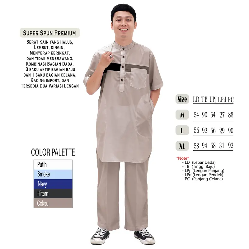 ATTHOWAF Baju koko Setelan Pria Muslim Dewasa Terbaru Bahan Super Spun Premium Giffari Series Original 1