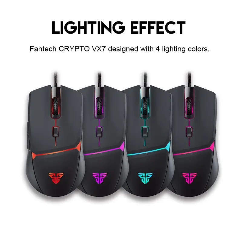 Mouse Gaming Macro Fantech VX7 Crypto RGB Gaming Mouse Computer 7