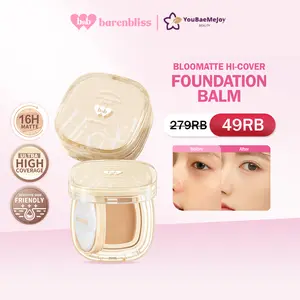 BNB barenbliss Bloomatte Hi-cover Foundation Balm  -  Concealer Liquid | Full coverage foundation balm, matte finish, 16H tahan lama, waterproof, cocok untuk kulit berjerawat