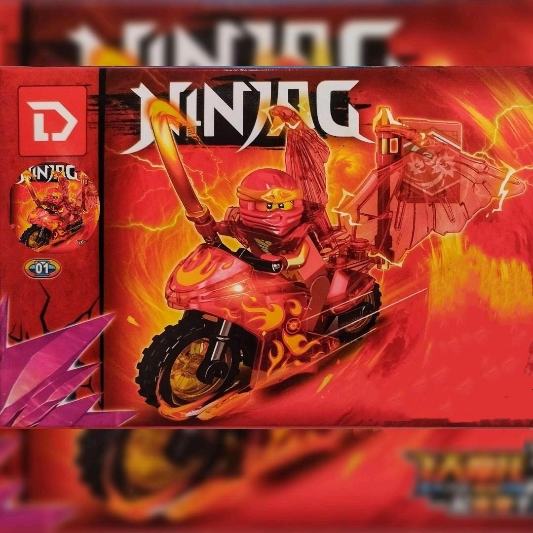 mainan anak ninja bersayap naga 7801 dragon kokoh keren + motor + bendera + ninja figure Kay Jay Cole Lloyd zane nya kai sensei master wu building blocks Set Hadiah Cowok Cewek Beraneka warna Game
