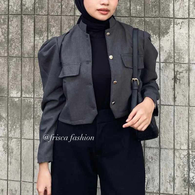 Frisca fashion - Sonia Blouse Blezer Crop Top / Outer wanita terbaru 6