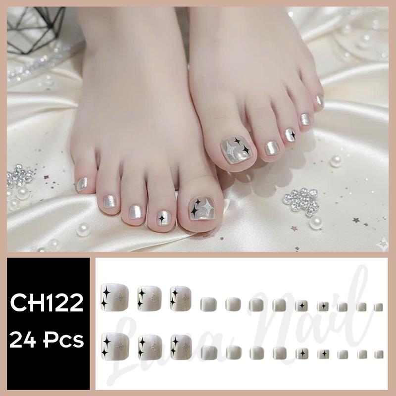 Móng chân Giả Thời Trang Kèm Keo Dán silicon CH122