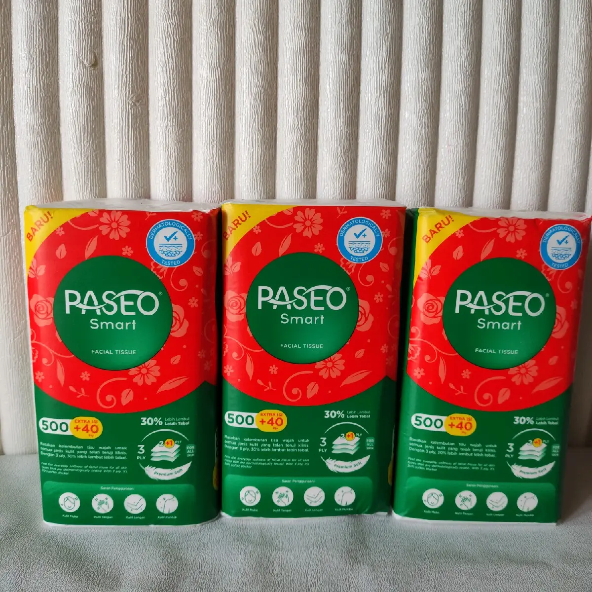 Paket Hemat Paseo 500+40 Helai 3 Pack Tisu Wajah