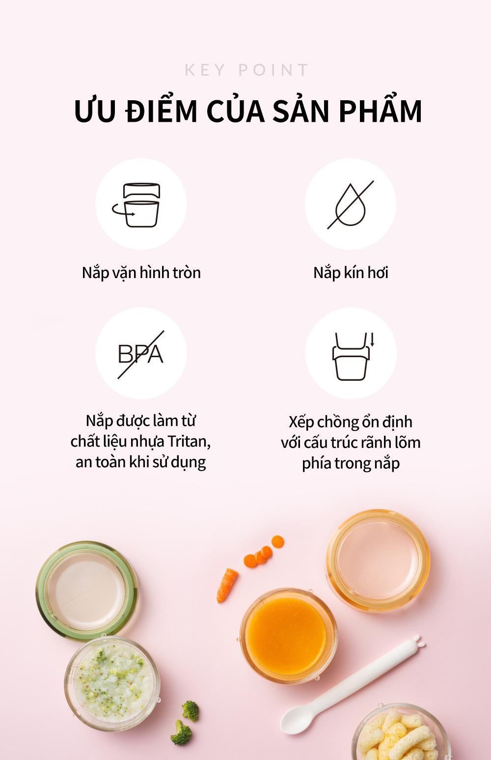 Hộp Thủy Tinh LocknLock Đựng Thức Ăn Dặm Cho Bé 120ml / 180ml / 230ml chất liệu 2