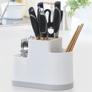 Rak Tempat Wadah Pisau Dapur Sendok Sumpit Desain Kayu Aesthetic Minimalis