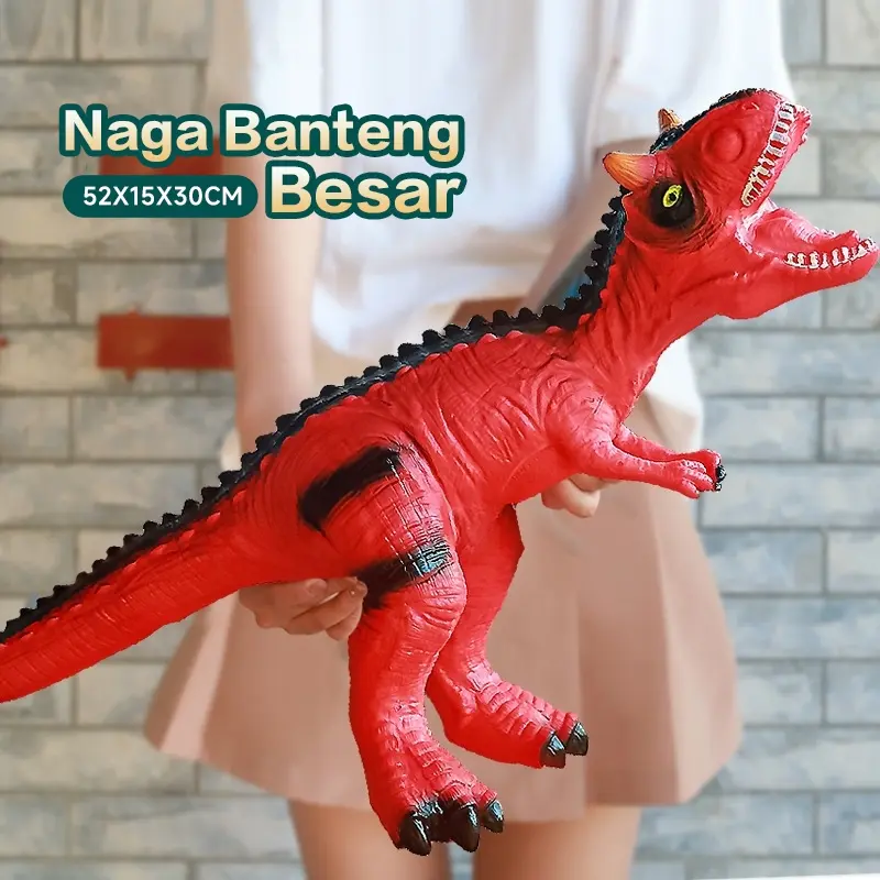 Mainan dinosaurus Besar Mainan dinosaurus/Crazy Jurassic karet lunak besar / dengan suara/Tyrannosaurus Triceratops 1