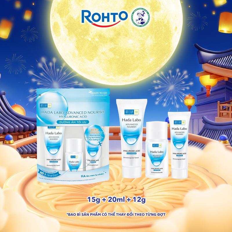 [Livestream] Bộ travel size dưỡng ẩm sâu Hada Labo Advanced Nourish Travel kit (Kem rửa mặt 15g + Dung dịch dưỡng 20ml + Kem dưỡng 12g)