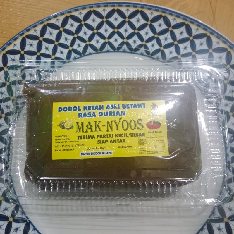 Dodol Betawi Asli Maknyoos 500 grm/ Setengah Kg - Varian Rasa Original, Duren, Ketan Hitam, dan Wijen - Bahan 7