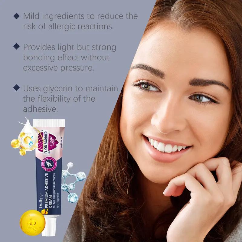 Oralhoe Perekat Gigi Palsu 40g Premium Adhesive Cream Long-Lasting Denture Fixing Adhesive Improve Comfort Denture Care Products