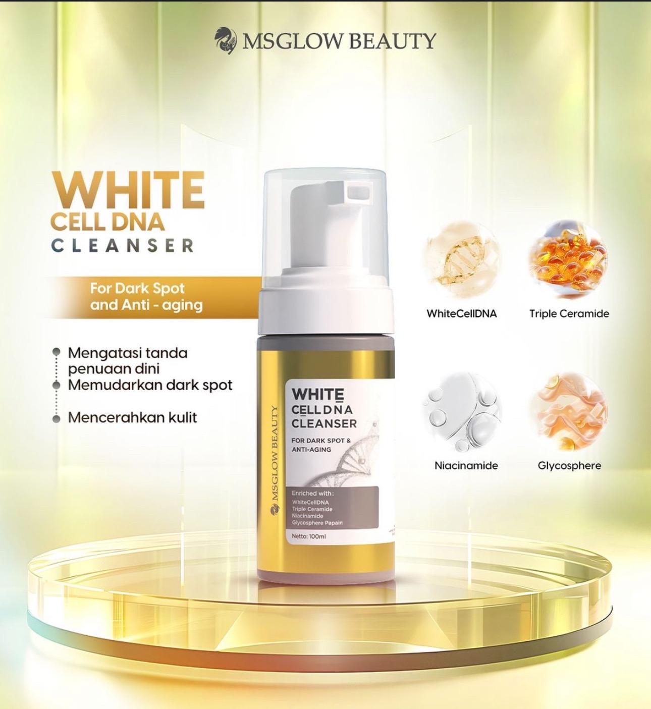 FACIAL WASH MS GLOW - Facial Wash Blemish - Facial Wash Super Clean - Facial Wash Whitecell Dna Cleansing Foam - Sabun Wajah - Brightening Facial Wash