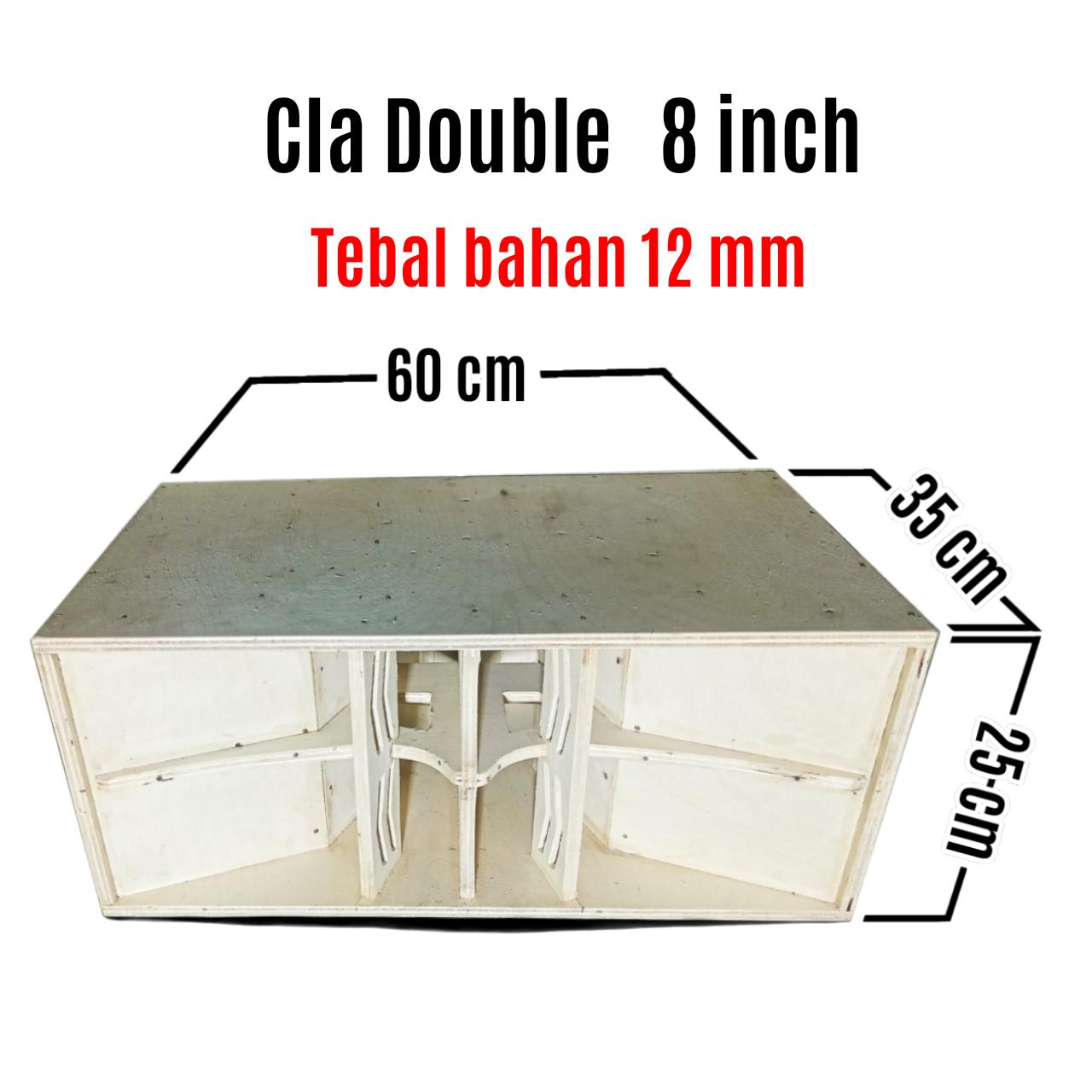 Box Speaker Cla Double 8 inch Double bahan miniatur sound sistem tebal 12mm Subwoofer Low Sub Triplek Birch Great A kualitas terbaik