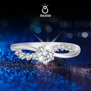 Intan permata Cincin Wanita Premium Anti Luntur Berubah Warna Garansi 1 Tahun Fahshion Accessories Size Adjustable Kualitas Grade VVS1 Aksesoris Cincin Nikah Elegan COD NJZ-474