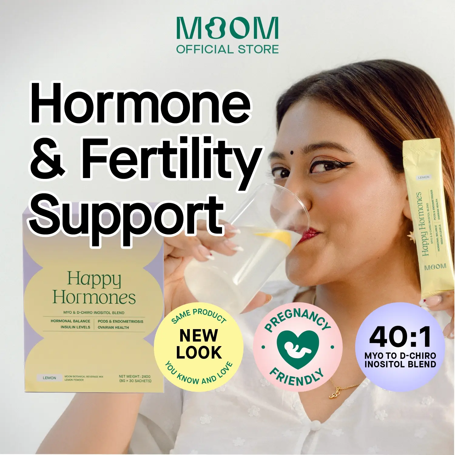 Moom Health Happy Hormones. Multivitamin For Hormones. Hormone & Fertility Support for PCOS, Endo.