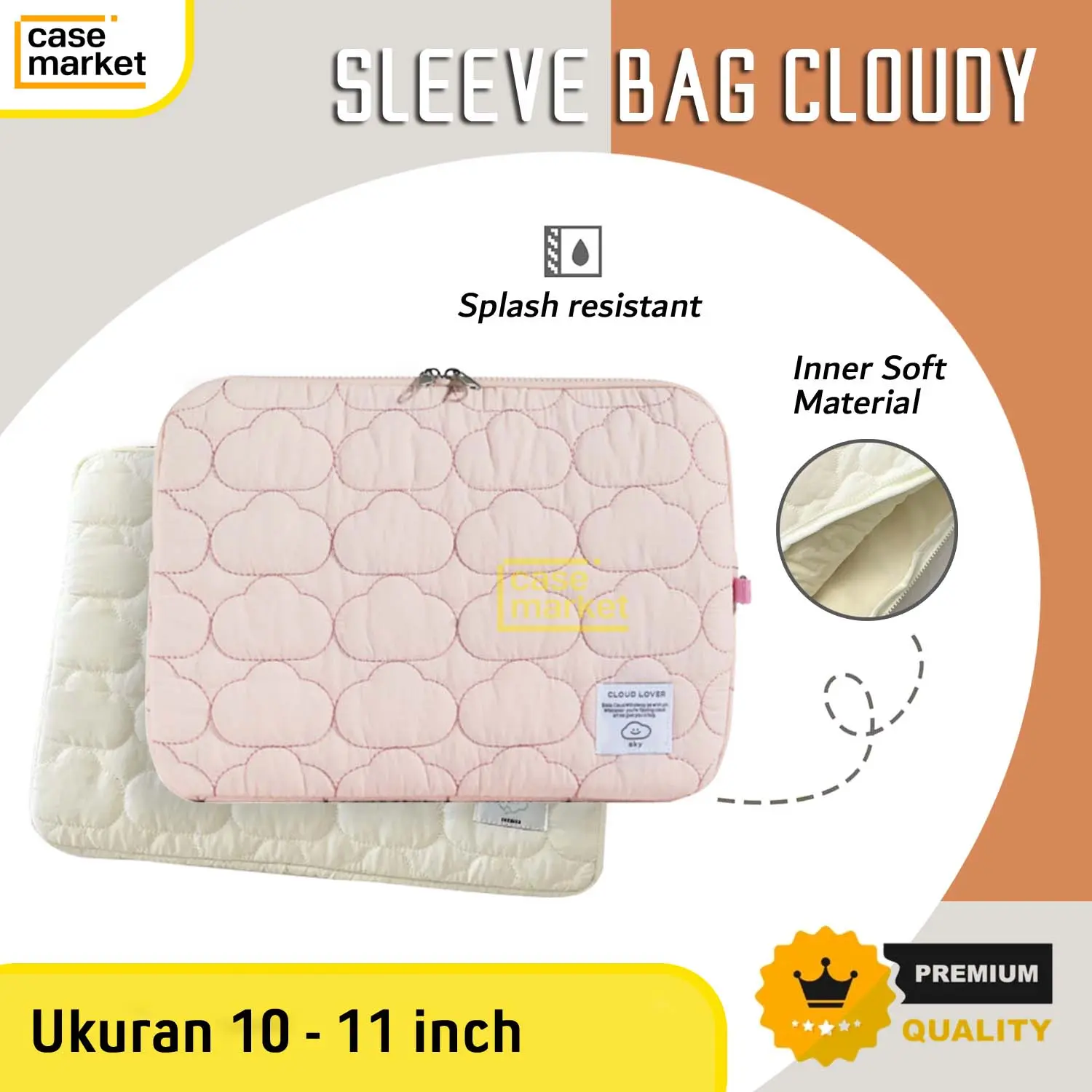PELINDUNG / TAS Awan for Samsung Tab S6 S7 S8 S9 S10 S11 Lite FE Plus 10.9 11 11.5 inch Sleeve Bag Cloudy Premium Nylon Sarung Tablet Handbag Laptop Sleevebag Fashion Kerja Kuliah Kantor Kesing Pelindung Pouchbag  Tahan Percikan Air Universal