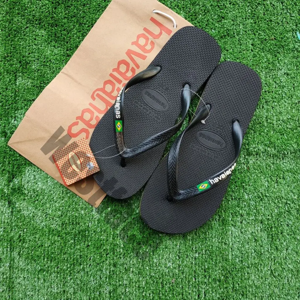 SANDAL JEPIT H4va1an4s HITAM LOGO BRAZIL CASUAL TERBARU / SANDAL PANTAI / SENDAL DISTRO / SENDAL CASUAL