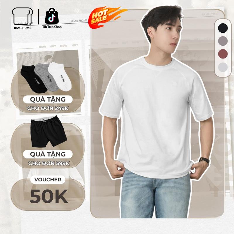 OUTLET T12 Áo thun nam CHILL TEE chất cotton co giãn 2 chiều thiết kế basic cổ tròn raglan dễ phối đồ AUN04 BAMIHOME store