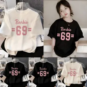 Kaos Tshirt Baju Perempuan 6-13 Tahun Cowok Keren Hitam Regular Fit Sablon Plastisol Hitam cotton Angka 69 K290