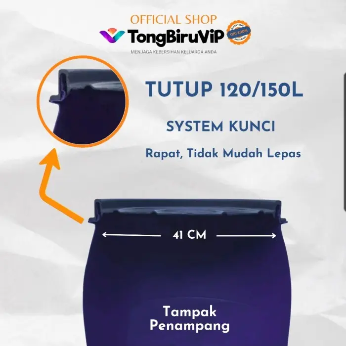 V♥Kk Tutup Tong Biru / Tong Sampah / Gentong Air 120/150L (Diameter 41Cm) X✪Q1 2