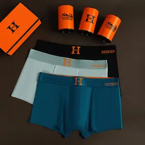 HEPNIES Pakaian dalam pria Katun  teknologi magnet sensitif suhu modal bernapas olahraga celana boxer sederhana 3PCS Pendek