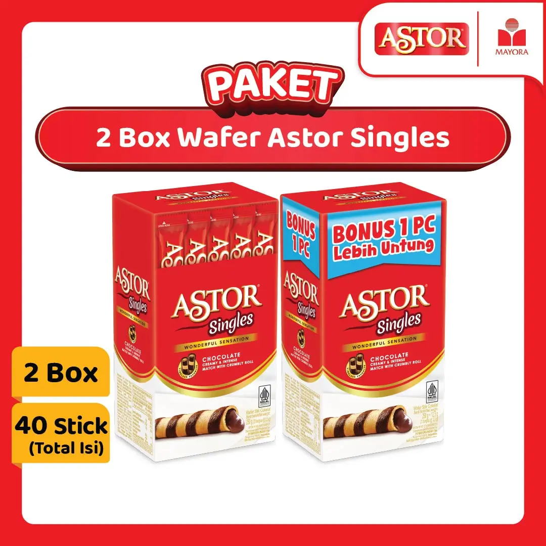 Paket 2 Box Wafer Astor Singles