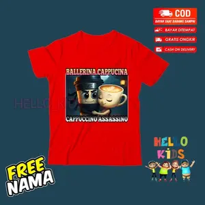 Baju Kaos Anak Ballerina Cappucina x Cappucino assasino