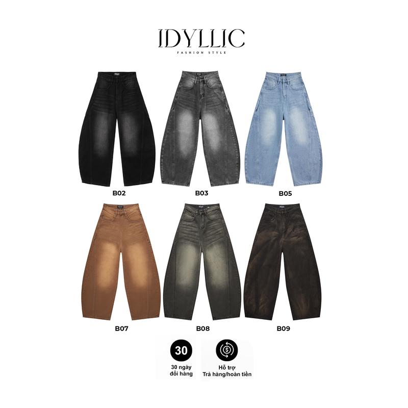 [IDYLLIC - MỚI RA MẮT] Bộ Sưu Tập Quần jean nam nữ, unisex ống bí rộng thời trang màu hot trend B02,B03,B05,B06,B07,B08,B09 cotton dày dặn Menswear Cotton Pants - Chất Rin Cotton Thoáng Mát