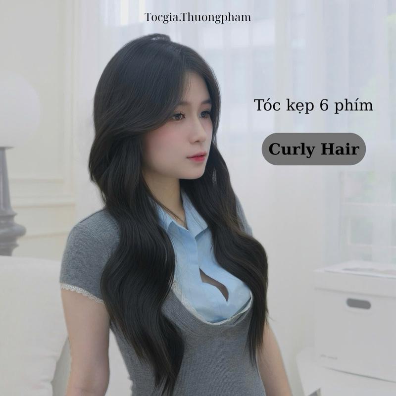 Set tóc kẹp 6 phím Xoăn lơi Curly Hair 40-45-50cm