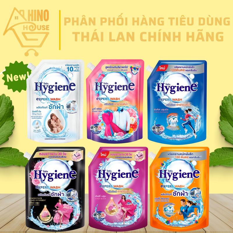 Nước Giặt HygienE 1400ml Thái Lan, Mẫu Mới, Làm Sạch Quần Áo, Lưu Hương Thơm Mát - Hinohouse
